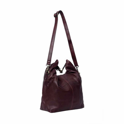 Re:Designed - Project 101 - Large Roll Top Bag shown in Dark Cherry | Yarn Worx
