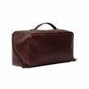 Dark Cherry leather project bag with 'REDESIGNED PROJECT' branding on a white background | Yarn Worx