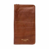 Brown leather knitting needle wallet with 'RE-DESIGNED PROJECT' branding on a white background | Yarn Worx