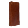 Brown leather knitting needle case on a white background | Yarn Worx