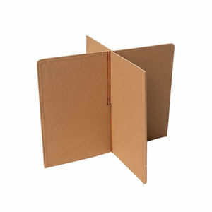 Walnut leather lid and dividers for Yarn Barrel on a white background