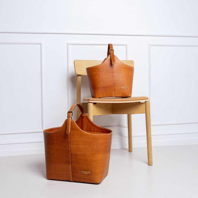 Re:Designed - Project 71 Small Yarn Bucket shown in Burned Tan | Yarn Worx