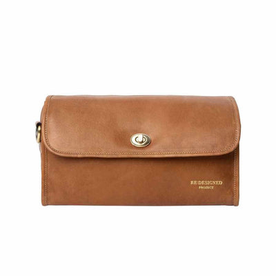 Re:Designed - Project 74 - Cross Body Knitting Project Case shown in walnut colour | Yarn Worx