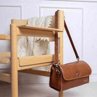 Re:Designed - Project 74 - Cross Body Knitting Project Case shown in walnut colour | Yarn Worx