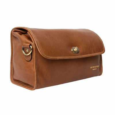 Re:Designed - Project 74 - Cross Body Knitting Project Case shown in walnut colour | Yarn Worx