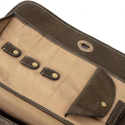 Re:Designed - Project 74 - Cross Body Knitting Project Case shown in Dark Green colour | Yarn Worx