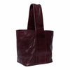 Dark Cherry leather tote bag on a white background | Yarn Worx