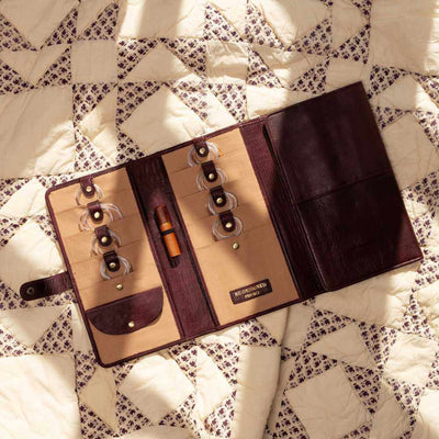 Re:Designed - Project 82 XL Fixed Circular Knitting Needle Case shown in Dark Cherry | Yarn Worx