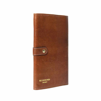 Re:Designed - Project 82 XL Fixed Circular Knitting Needle Case shown in colourway walnut and gold | Yarn Worx