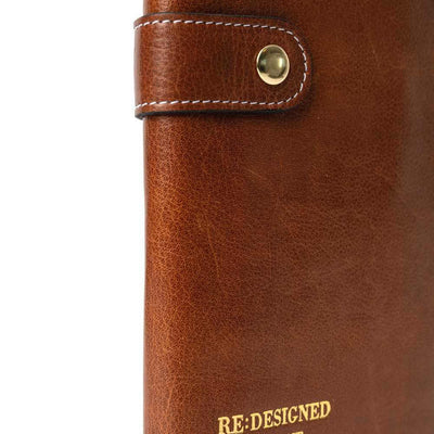 Re:Designed - Project 82 XL Fixed Circular Knitting Needle Case shown in colourway walnut and gold | Yarn Worx