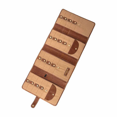 Re:Designed - Project 82 XL Fixed Circular Knitting Needle Case shown in colourway walnut and gold | Yarn Worx