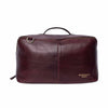 Burgundy leather knitting  bag on a white background | Yarn Worx
