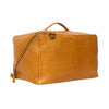 Retro Yellow leather knitting bag on a white background | Yarn Worx