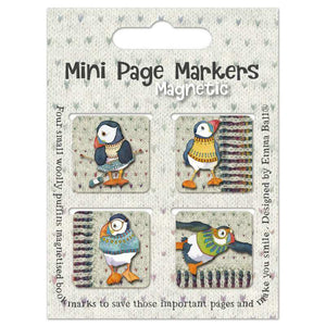 Emma Ball - Woolly Puffins Mini Magnetic Page Markers | Yarn Worx