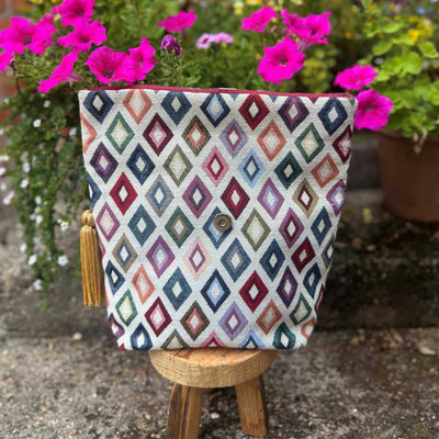 Panino - Roll Top Bag with Magnetic Closure - Rhombus Multicolour | Yarn Worx