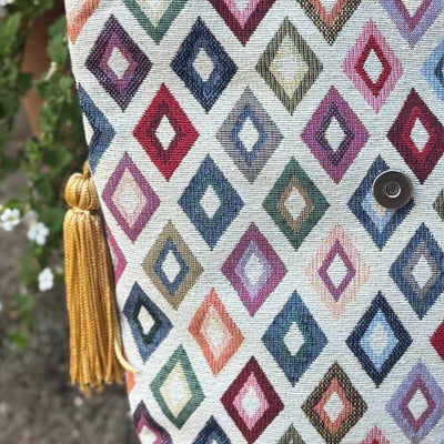 Panino - Roll Top Bag with Magnetic Closure - Rhombus Multicolour | Yarn Worx