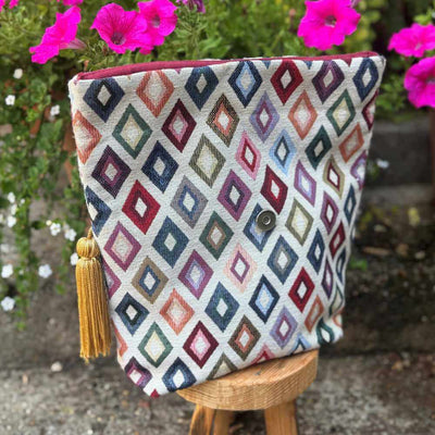 Panino - Roll Top Bag with Magnetic Closure - Rhombus Multicolour | Yarn Worx