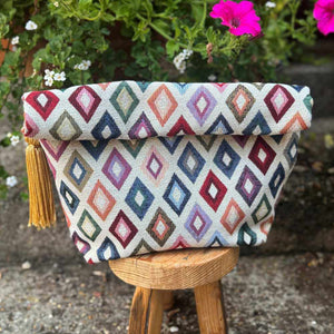 Panino - Roll Top Bag with Magnetic Closure - Rhombus Multicolour | Yarn Worx