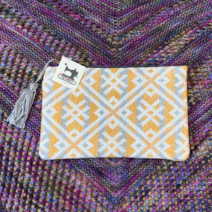 Panino - Zipped Pouch - Grey & Yellow Diamonds | Yarn Worx