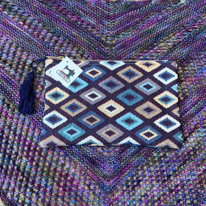 Panino - Zipped Pouch - Rhombus Blue | Yarn Worx