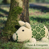 Plum Pudding Knitted Pig Kit Pig-Along shown in colours Dune & Evergreen | Yarn Worx