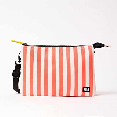 ROKA London - Carnaby XL Crossbody Bag in Coral Stripe | Yarn Worx