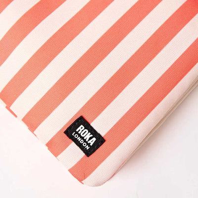 ROKA London - Carnaby XL Crossbody Bag in Coral Stripe | Yarn Worx