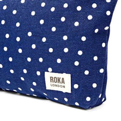 ROKA London - Maida Vale Medium Pouch in Navy Polka Dot | Yarn Worx