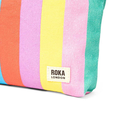 ROKA London - Maida Vale Medium Pouch in Wide Stripe Multi | Yarn Worx