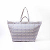Tote bag with blue and white raindrop pattern on a white background | Yarn Worx
