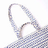 Tote bag with blue and white pattern on a white background | Yarn Worx