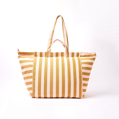 ROKA - Marylebone Tote Bag in Rose Gold Stripe