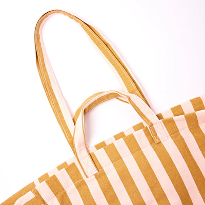 ROKA - Marylebone Tote Bag in Rose Gold Stripe