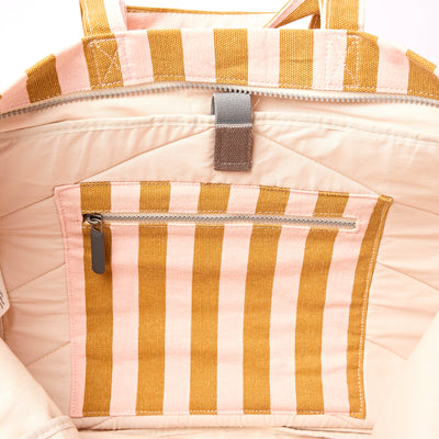 ROKA - Marylebone Tote Bag in Rose Gold Stripe