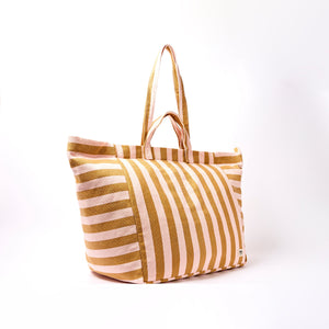 ROKA - Marylebone Tote Bag in Rose Gold Stripe
