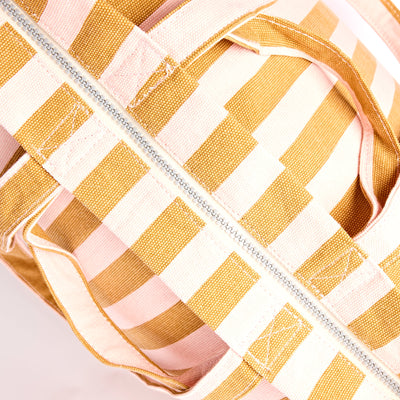 ROKA - Marylebone Tote Bag in Rose Gold Stripe
