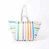 Multicolored pastel striped tote bag on a white background | Yarn Worx