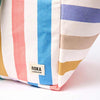 Colorful striped bag with Roka London label on a white background | Yarn Worx