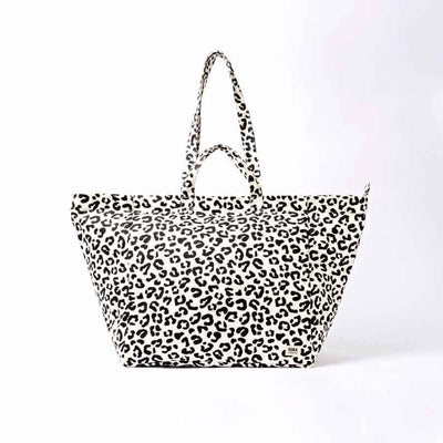 Black and white leopard print tote bag on a white background | Yarn Worx