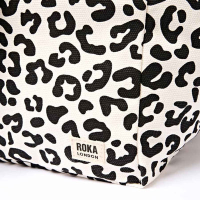 black leopard print pattern and Roka London logo on a white background | Yarn Worx