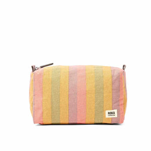 Maygrove Wash Bag in Faded Multi Stripe | Yarn Worx