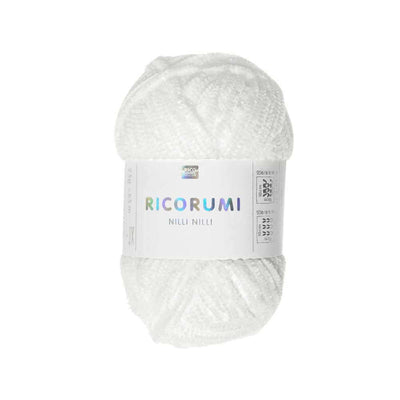 Rico Ricorumi Nilli Nilli Plushy DK - 25g in colour 001 White | Yarn Worx