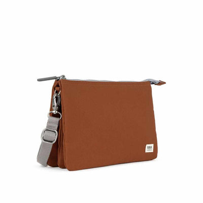 ROKA London Carnaby Crossbody XL Recycled Canvas Bag - Bran | Yarn Worx