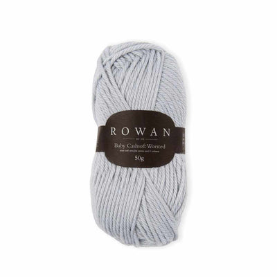Rowan Yarns - Baby Cashsoft Worsted - 50g shown in colourway 011 Silver | Yarn Worx