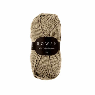 Rowan Yarns - Baby Cashsoft Worsted - 50g shown in colourway 018 Taupe | Yarn Worx
