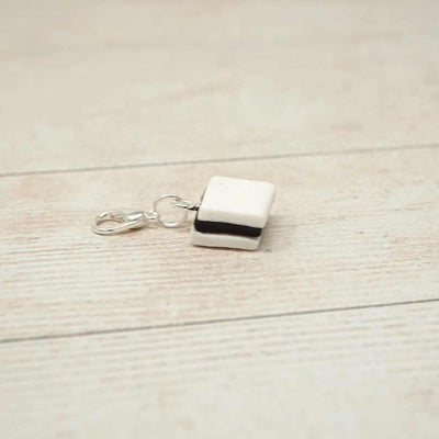Handmade Polymer Clay Stitch Marker / Progress Keeper - White Liquorice Allsort | Yarn Worx