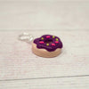 Handmade Polymer Clay Stitch Marker / Progress Keeper - Purple Ghoulish Doughnut | Yarn Worx