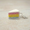 Handmade Polymer Clay Stitch Marker / Progress Keeper - Pastel Rainbow Cake | Yarn Worx