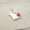Handmade Polymer Clay Stitch Marker / Progress Keeper - White Rabbit | Yarn Worx