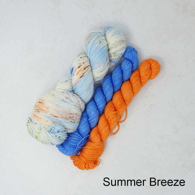 Sky Trail Knitted Shawl Kit with Market Town Yarns shown in colourway Summer Breeze | Yarn Worx